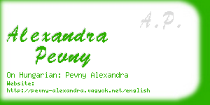 alexandra pevny business card